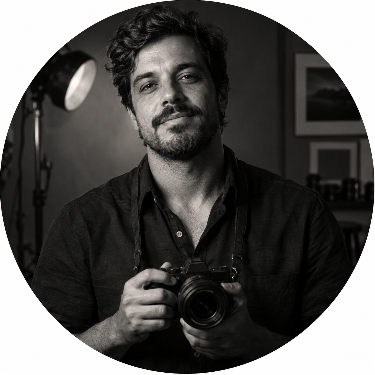 Retrato de Lucas Ferreira com sua câmera